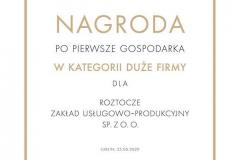 Roztocze Po Pierwsze gospodarka 2020